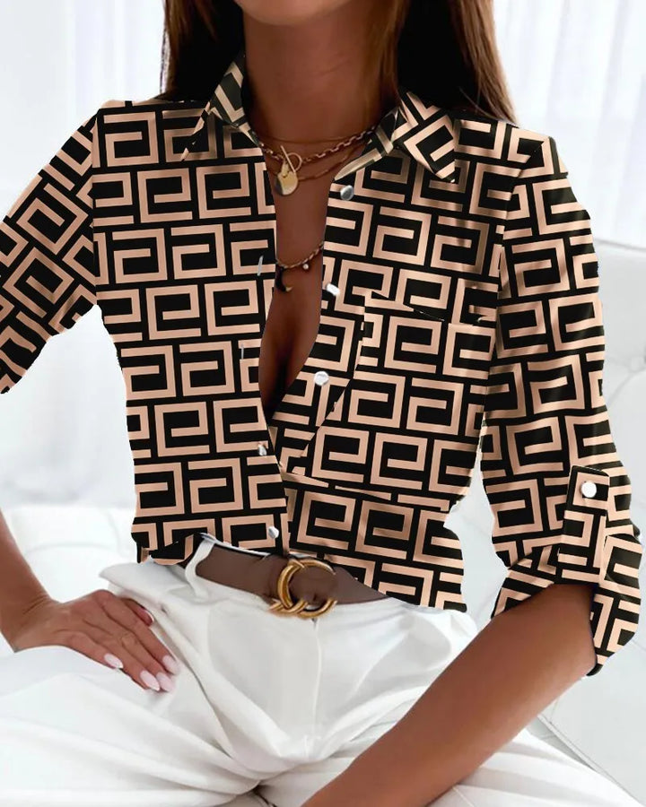 FAZAIDE - FASHIONABLE BLOUSE WITH ART PRINT