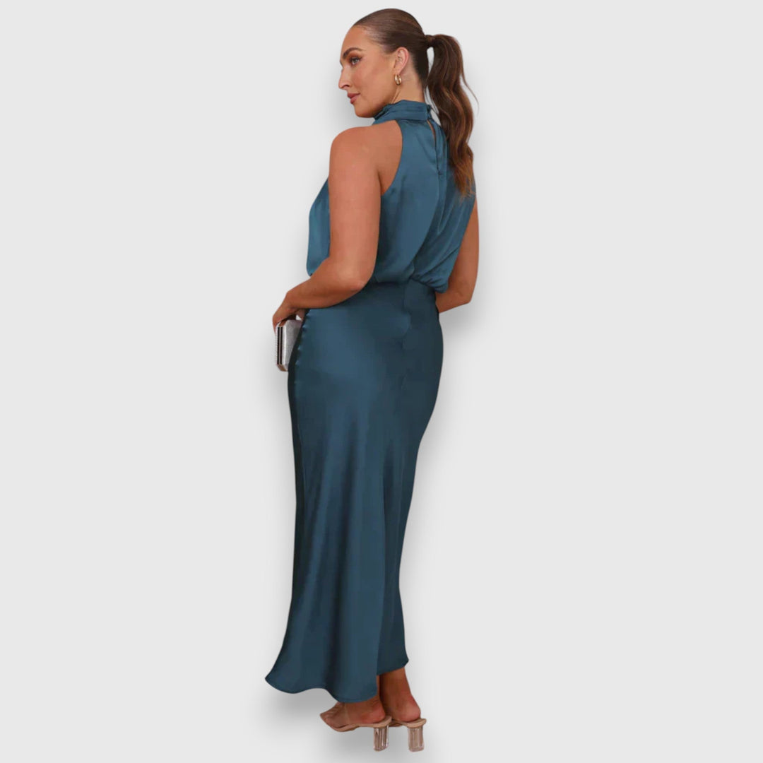 Daisy | Elegant Satin Halter Dress